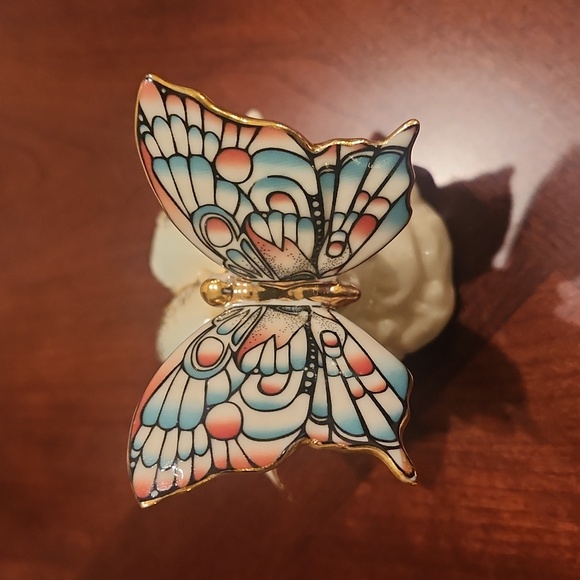 Lenox Butterfly and Flower Figurine with Gold Accents - Picture 3 of 6
